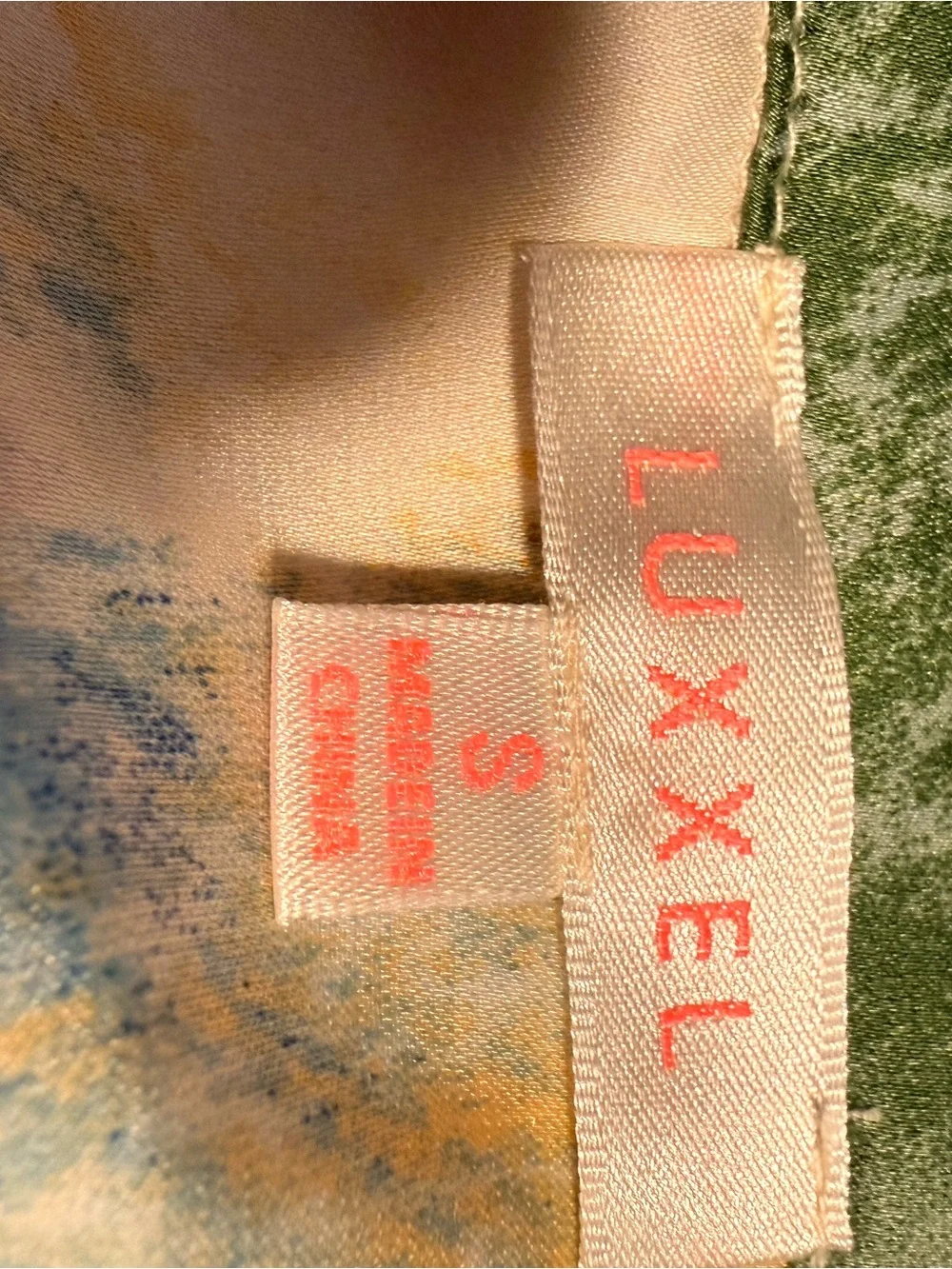 LUX X EL Floral Satin Top in Peach and Coral
